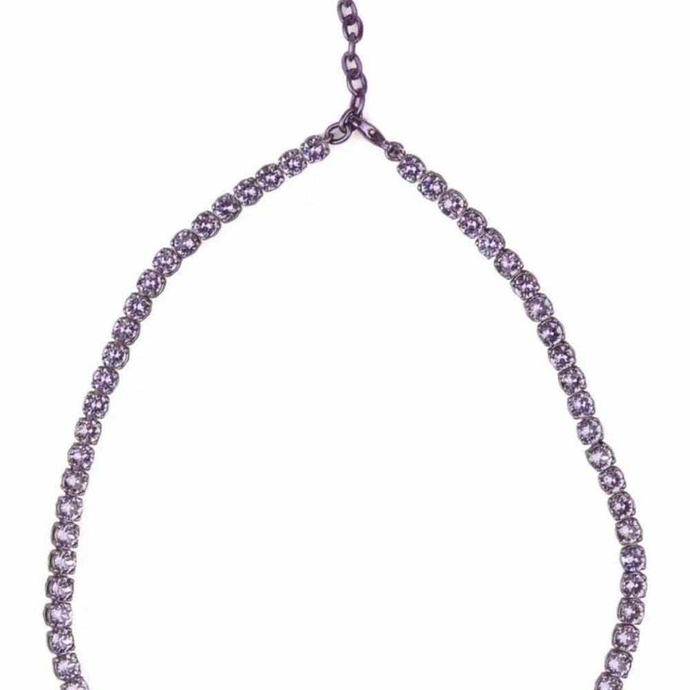 Amina Muaddi Crystal Tennis Necklace